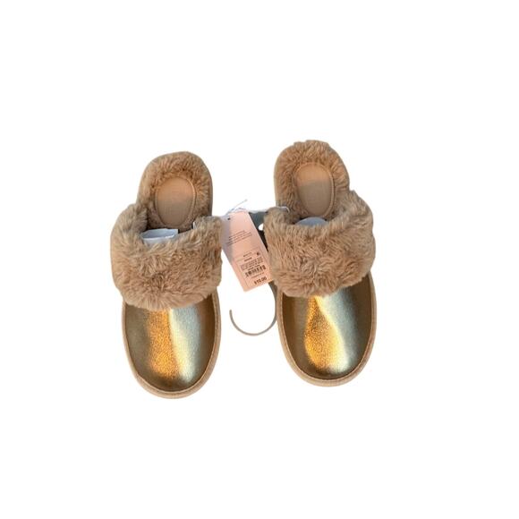 Auden Faux Fur Lined Metallic Slippers | Size 7/8 | NWT - Picture 1 of 6